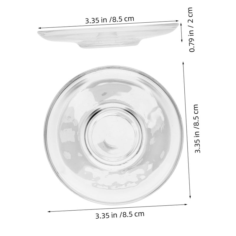 2 Pcs Clear Glass Saucer Plates For Tea Snacks Transparent Round Storage Dishes - Image 3