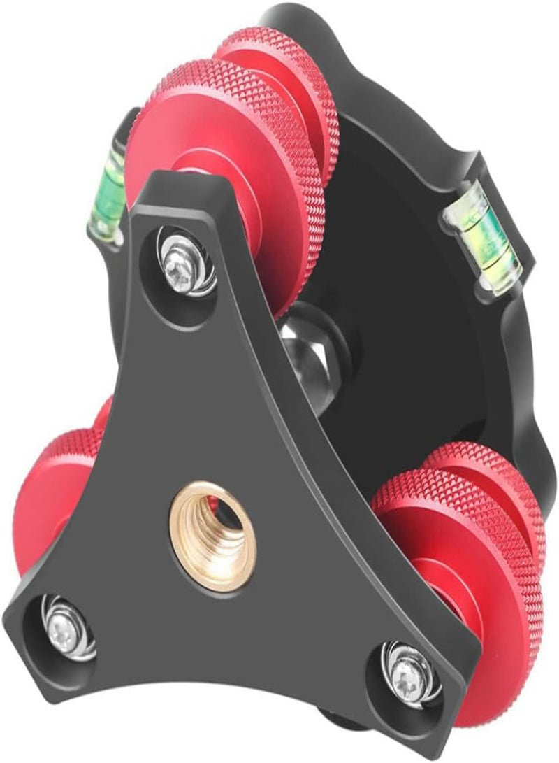 GGOOT Tripod Leveler Tri-Wheel Base with Bubble Level 3 Adjustment Dials Precision for Cameras Photography, Tripod Leveler,Tri-Wheel Leveler,Tripod Base,Tri-Wheel Leveling Base,Levelling Base - Image 3