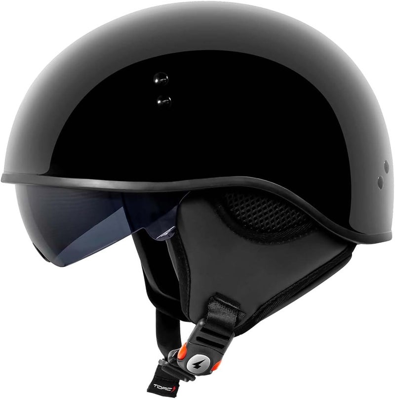 TORC T59 Motorcycle Half Helmet with Magnetic Buckle - DOT Approved - Image 3
