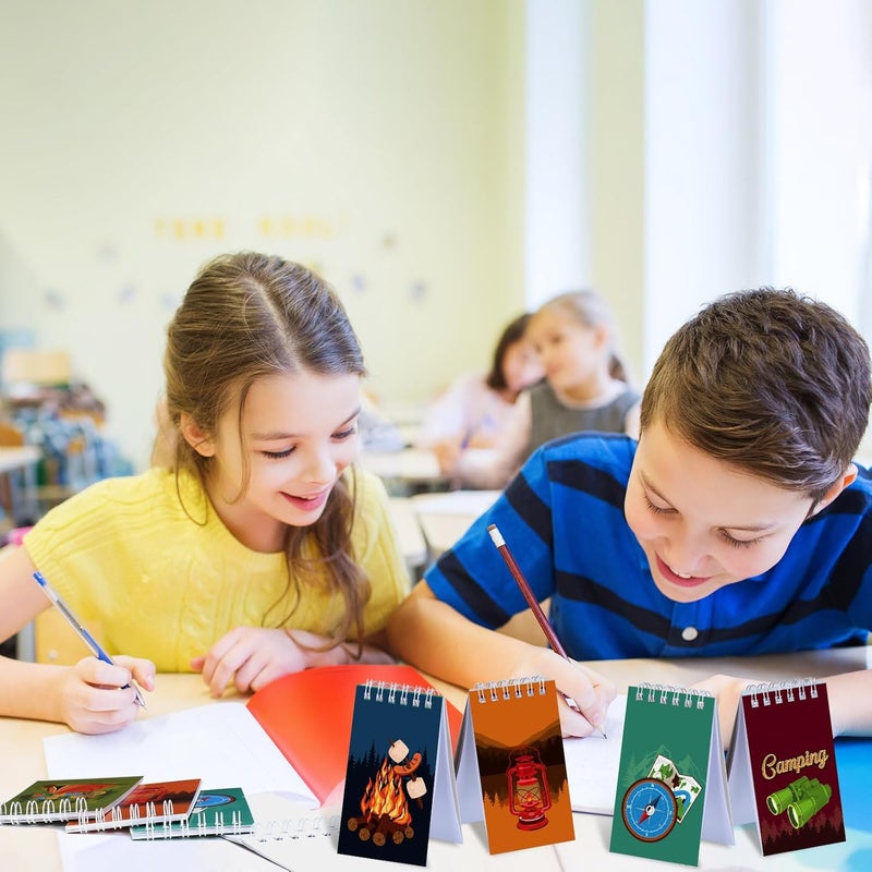 Teling 24 Pieces Camp Party Favors Camping Adventure Mini Notepads Spiral Pocket Memo Notepads Wild Adventure Camping Small Notebooks for Kids Party Favors Teacher Classroom Rewards Supplies - Image 5