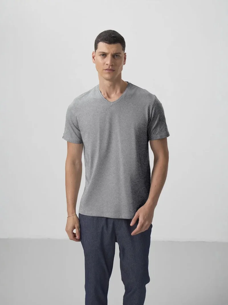 TOMMYLIFE TOMMY Men's V-Neck Short Sleeve T-Shirt