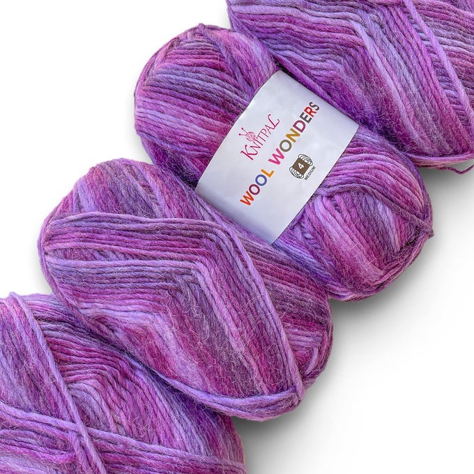 WOOL WONDERS YARN FOR CROCHETING 4 SKEINS 640YDS400G FREE PATTERNS WOOL YARN FOR KNITTING ARANHEAVY 4 MEDIUM WORSTED WEIGHT PURPLE IRIS