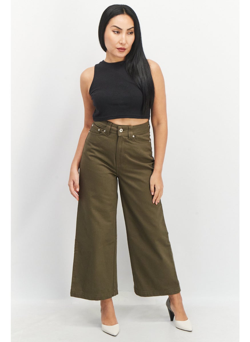 Women Regular Fit Textured Wide Leg Pants, Dark Olive - pzsku/Z288C958AB4B6FB497D25Z/45/_/1732780773/bd7aae9d-7470-4d95-8c2e-3b7a8225b14a