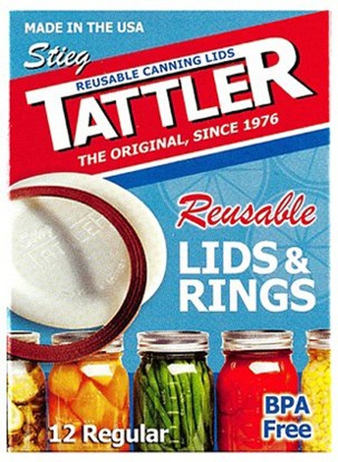 Tattler Regular Mouth Canning Lids with Rubber Rings 12 pk - Image 1