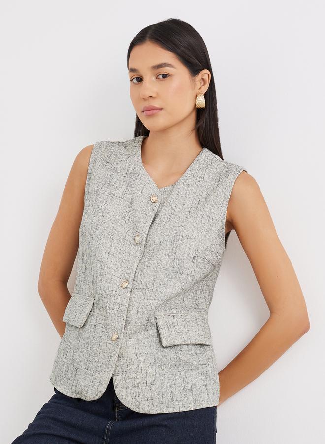 ستايلي ستيلي سترة بدون أكمام بأزرار - Image 1