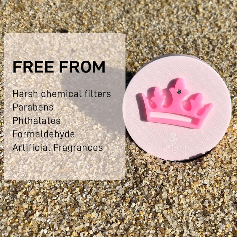peach and وسادة شمسية معدنية للأطفال SPF50 PA شريط وردي - Image 4