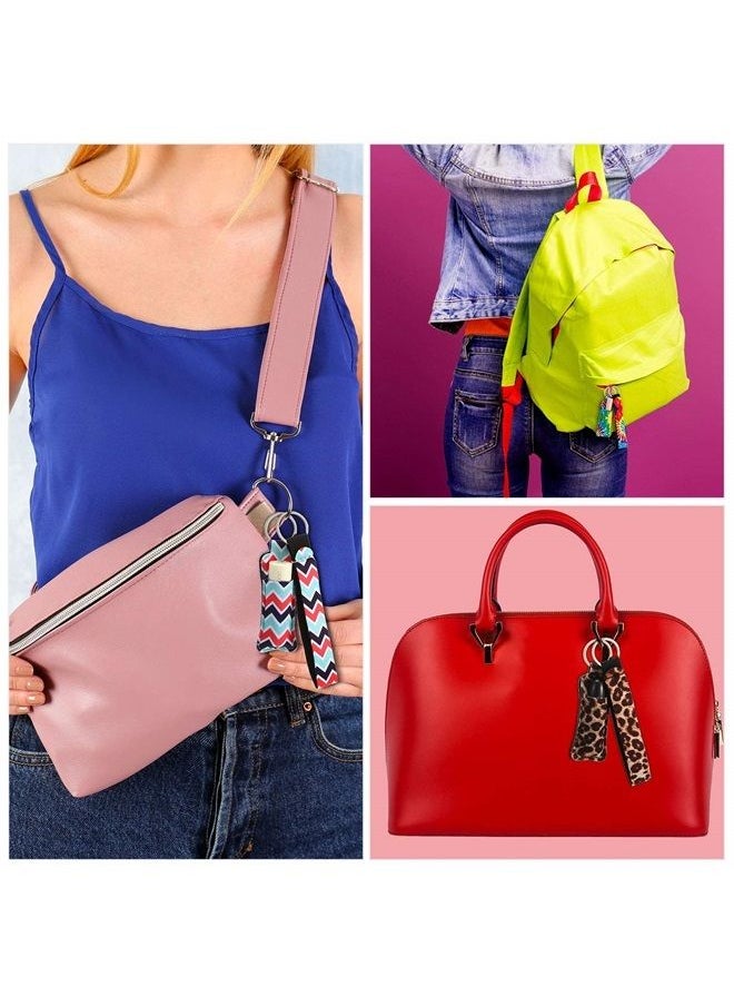Blulu - 12 Pieces Lipstick Holder Keychains with 12 Pieces Neoprene Wristlet Keychain Lanyards, Vibrant Colors Neoprene Lip Balm Keychain Holder Portable Lipstick Holder Lipstick Keyring Holder (12 Color) - Image 1