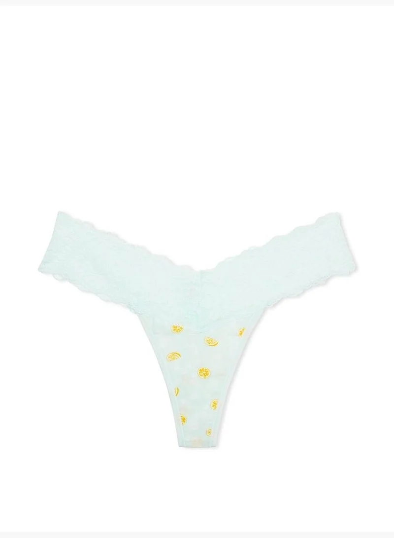 Victoria's Secret Lace-Waist Cotton Thong Panty