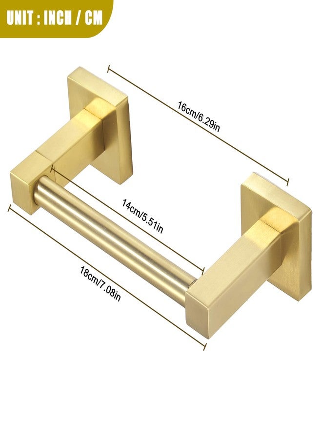 BATHSIR Toilet Paper Holder - Wall Mounted, Brushed Gold, Double Post Pivoting Square, Aluminum Stand for Bathroom - Image 4