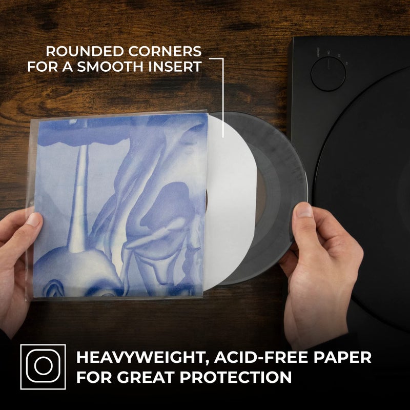 BIG FUDGE Vinyl Record Inner Sleeves 25x | Made from Heavyweight & Acid Free Paper | Album Covers with Round Corners for Easy Insert | Slim Record Jackets to Protect Your LPs & Singles | 7" - Image 3