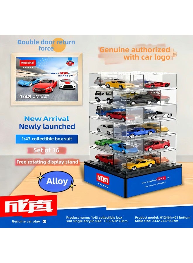 Free Mail Genuine Color Po Real Alloy Car Model Toy Gift Simulation 1:43 Back To Open Door Gift Display Rack-Color:67063-lamborghini Svj