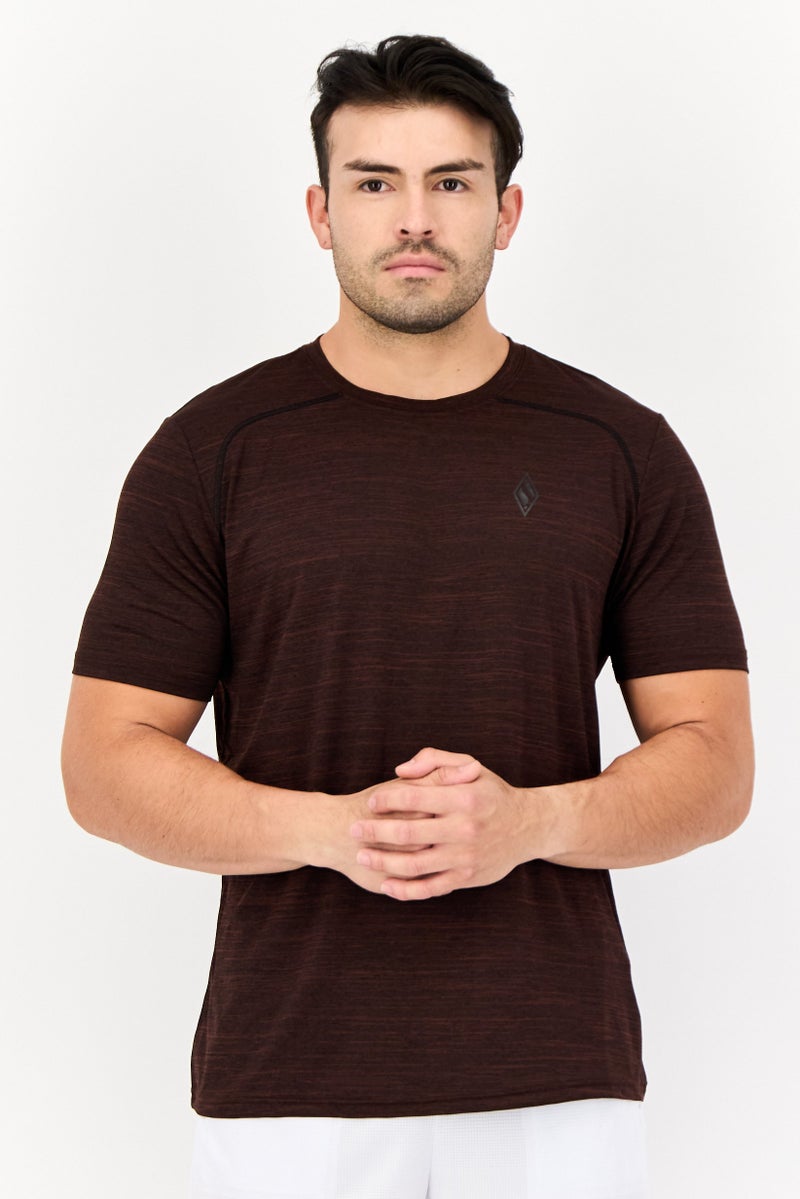 SKECHERS Men Sportswear Fit Short Sleeves Training T-Shirt, Brown - Image 1