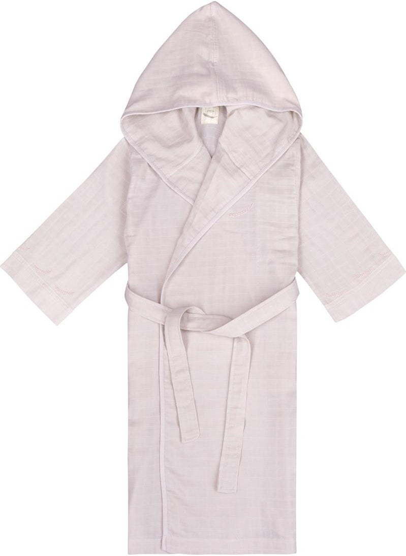 Miespiga Virgo Embroidered Muslin Bathrobe Light Pink  - Image 5