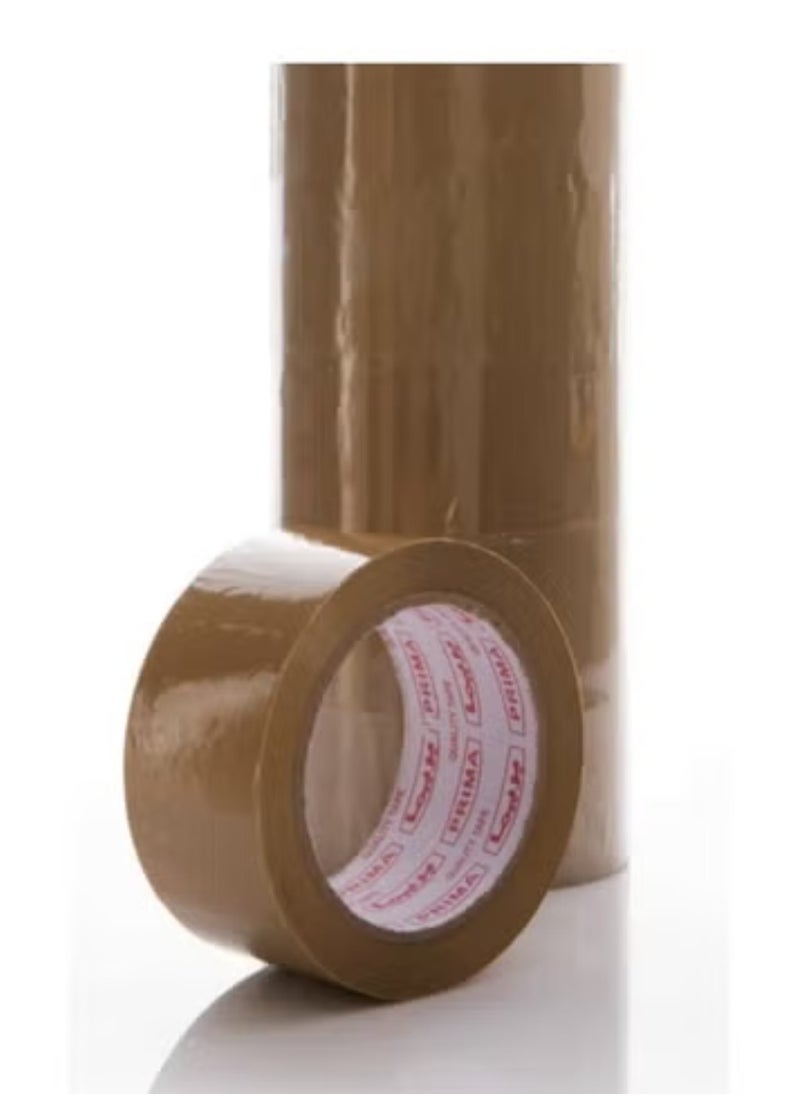 PRIMA Packing Tape Brown Strong Adhesive  48mm 100 Yards 92 Meter Long Each Pack of 6  - Image 2