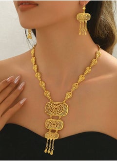 GOLDMAX 21k Gold Plated Necklace & Earrings Jewelry Set For Women  - Image 1