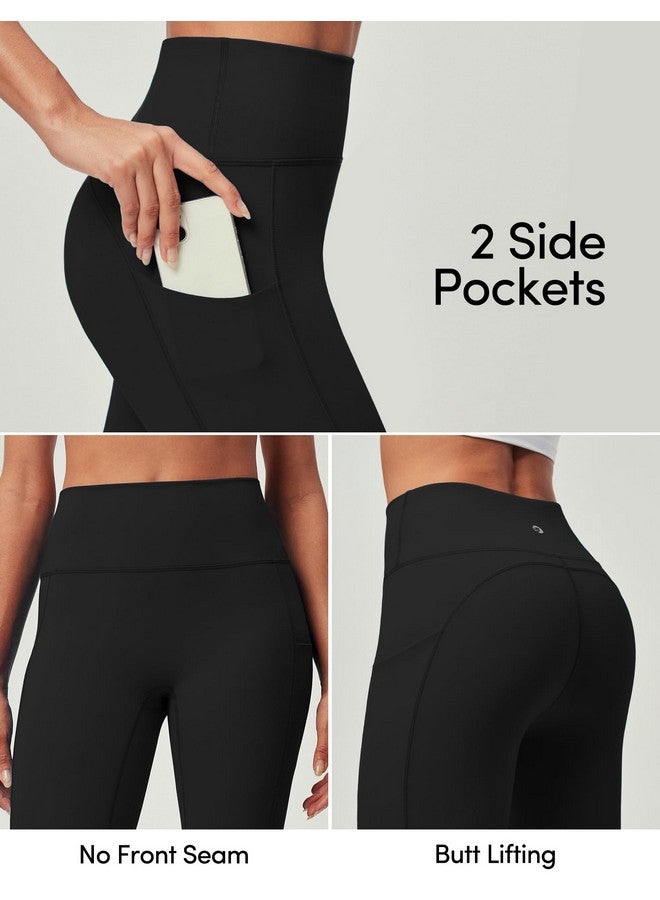 IUGA Compression Leggings For Women Tummy Control No Front Seam Leggings With Pockets High Waisted Workout Yoga Pants Black  - Image 4