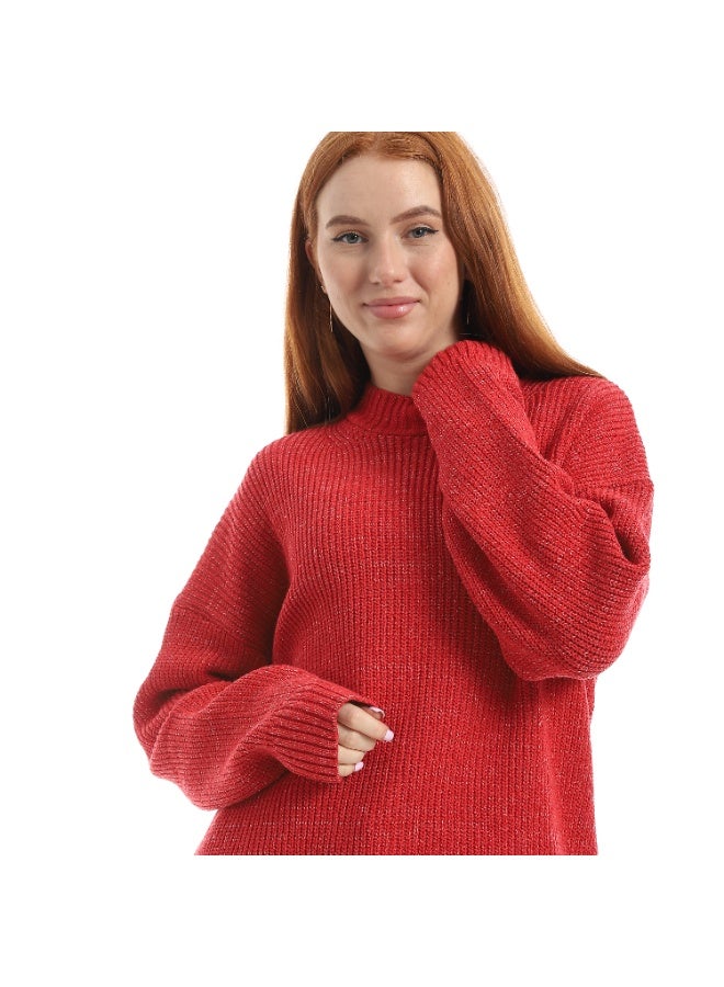 Caesar Women's plain wool sweater with a round neck - Image 4