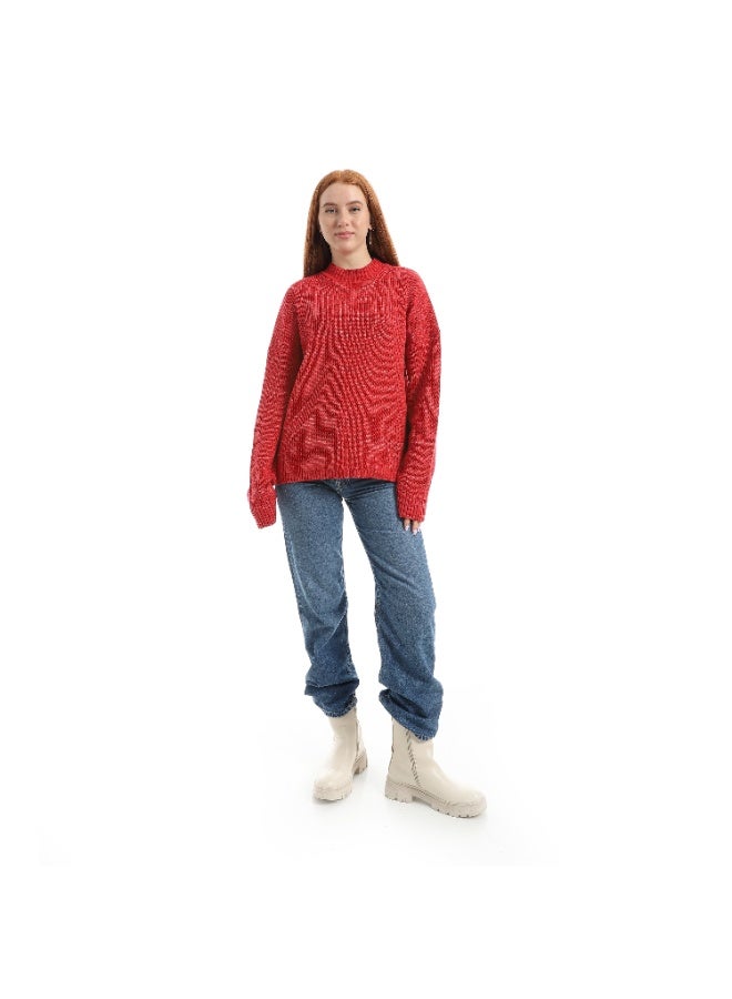 Caesar Women's plain wool sweater with a round neck - Image 3