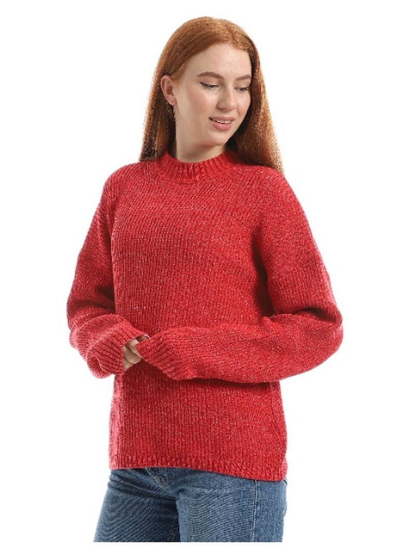 Caesar Women's plain wool sweater with a round neck - Image 1