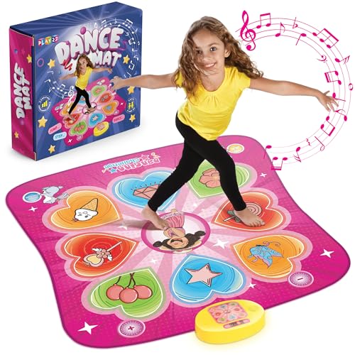 Play22 Dance Mat for Kids Best Birthday Gifts for Girls Boys Electronic Dance Game Toy for Kids Adjustable Volume 5 Levels Dance Pad with LED Lights Builtin Music for Ages 312 Years Old - Image 1