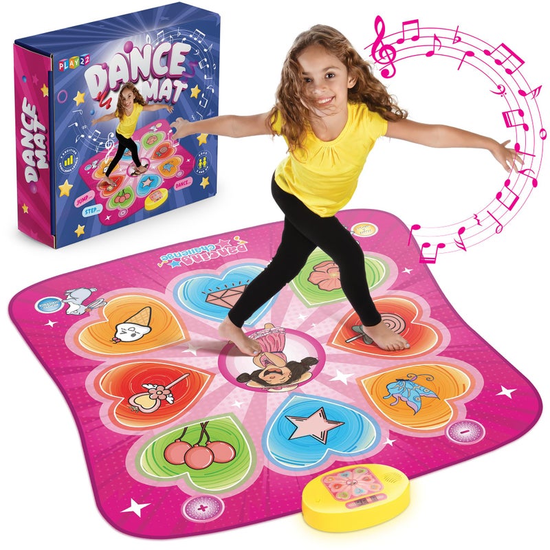 Play22 Dance Mat for Kids Best Birthday Gifts for Girls Boys Electronic Dance Game Toy for Kids Adjustable Volume 5 Levels Dance Pad with LED Lights Builtin Music for Ages 312 Years Old - Image 2