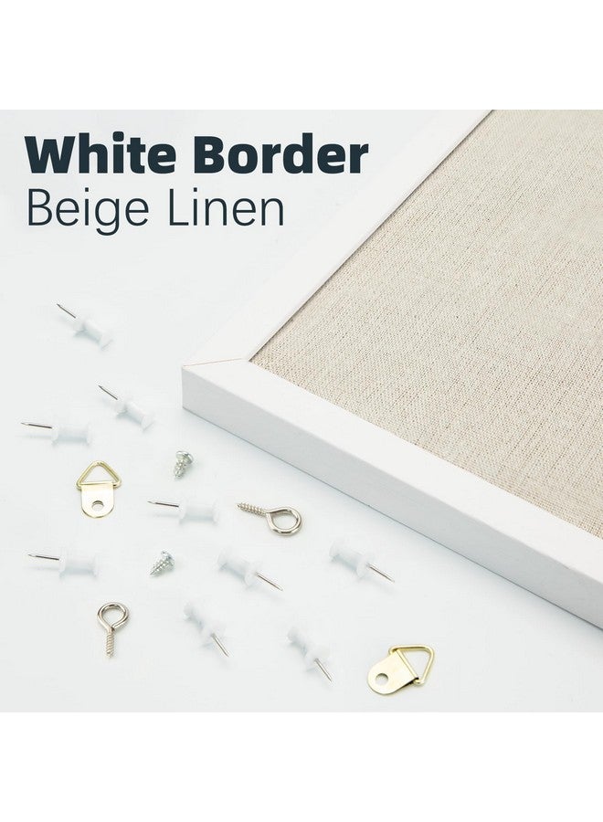 OWLKELA 12"X16" Inch Bulletin Board With Linen, White Wood Style Frame, With 10 Pushpins, Linen Cork Board, Ideal For School, Home & Office - Image 3