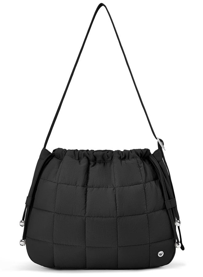 WESTBRONCO Medium Quilted Hobo Bags for Women Nylon Shoulder Bag, Women's Handbags with Adujustable Shoulder Wide Strap - Image 1
