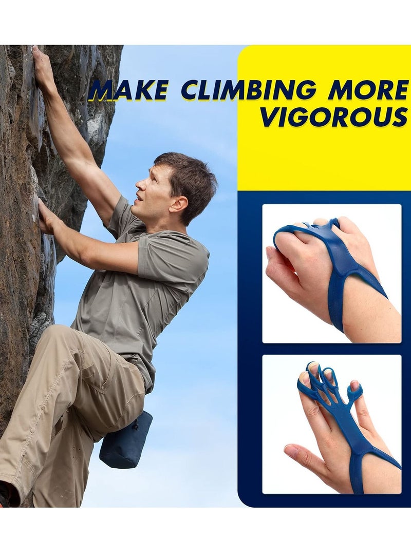 Y&D Strength Training Grip Strengthener, 6 Pieces Silicone Wrist Puller Finger Exercise Tension Ring Fitness Equipment Forearm Expander (Black, Blue, Gray) - Image 5