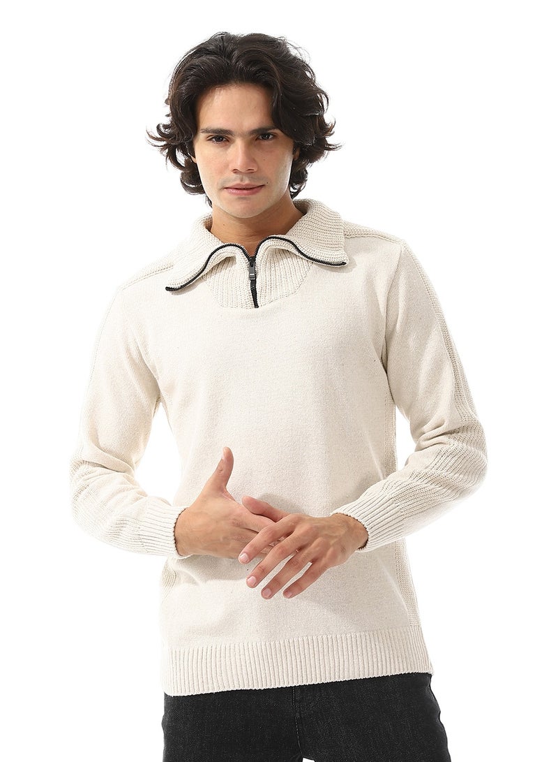 Andora Upper Zipper Through Long Sleeves Pullover  - Image 1