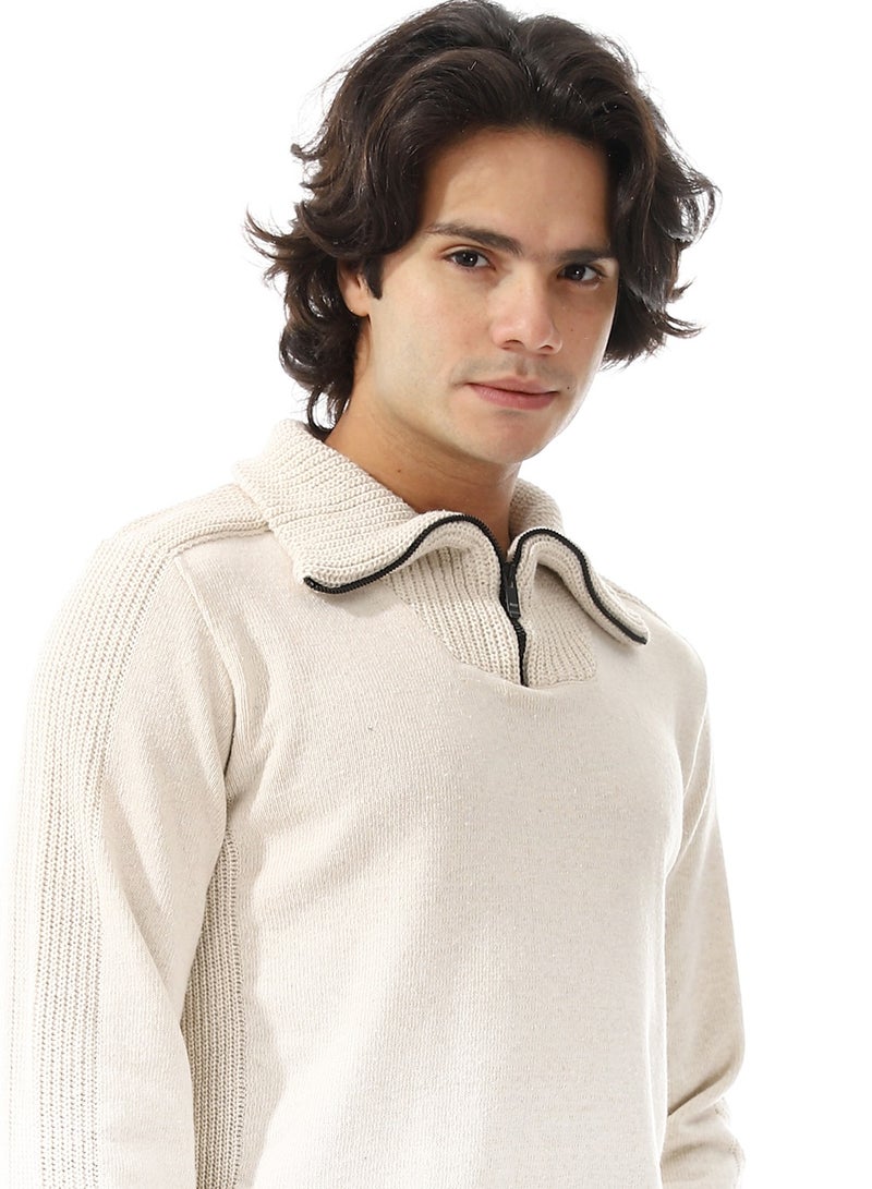 Andora Upper Zipper Through Long Sleeves Pullover  - Image 4
