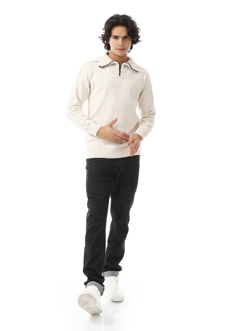 Andora Upper Zipper Through Long Sleeves Pullover  - Image 5