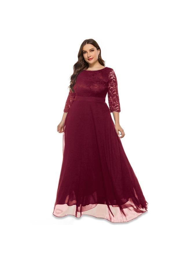 European And American Plus Size Women's New Lace Evening Dress Dress Sq0 57 