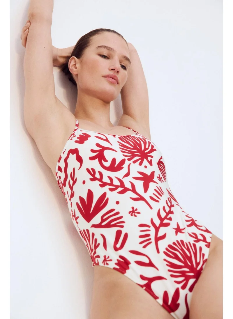 اتش اند ام Padded-cup High Leg swimsuit