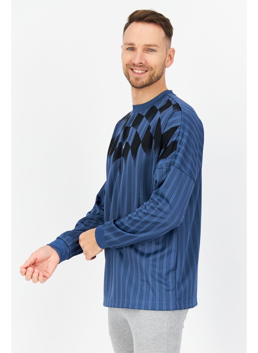 adidas Originals Men Sportswear Fit Long Sleeves Training Jersey, Blue  - Image 2