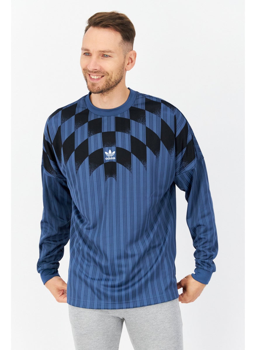 adidas Originals Men Sportswear Fit Long Sleeves Training Jersey, Blue  - Image 1