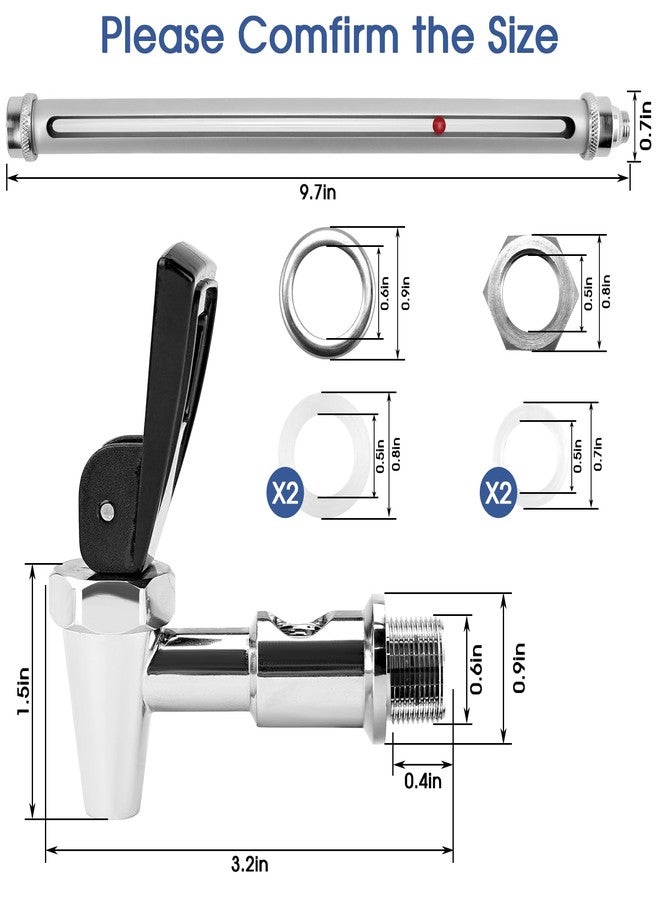 Fetechmate 10 inch Stainless Steel Sight Glass Spigot Compatible with Be-rkey Gravity Water Filtration System Sight Glass Clear View Spigot for The Travel, Big, Royal and Other Brand by Fetechmate - Image 3