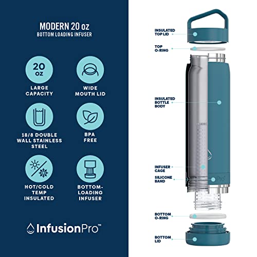 Infusion Pro Fruit Infuser Water Bottle - Vacuum Insulated (20 oz) Stainless Steel : Fruit Infusion Recipe eBook : Bottom Loading for More Flavor : Easy Cleaning : Great Gift - Image 2