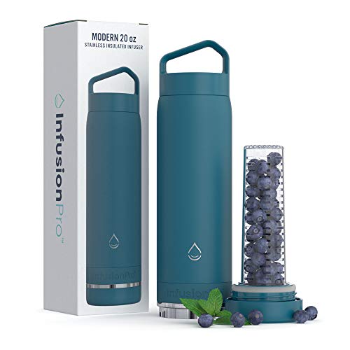 Infusion Pro Fruit Infuser Water Bottle - Vacuum Insulated (20 oz) Stainless Steel : Fruit Infusion Recipe eBook : Bottom Loading for More Flavor : Easy Cleaning : Great Gift - Image 1