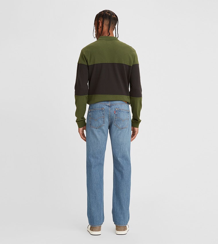 Levi's 501 Blue Straight Fit Mid Rise Jeans - Image 2