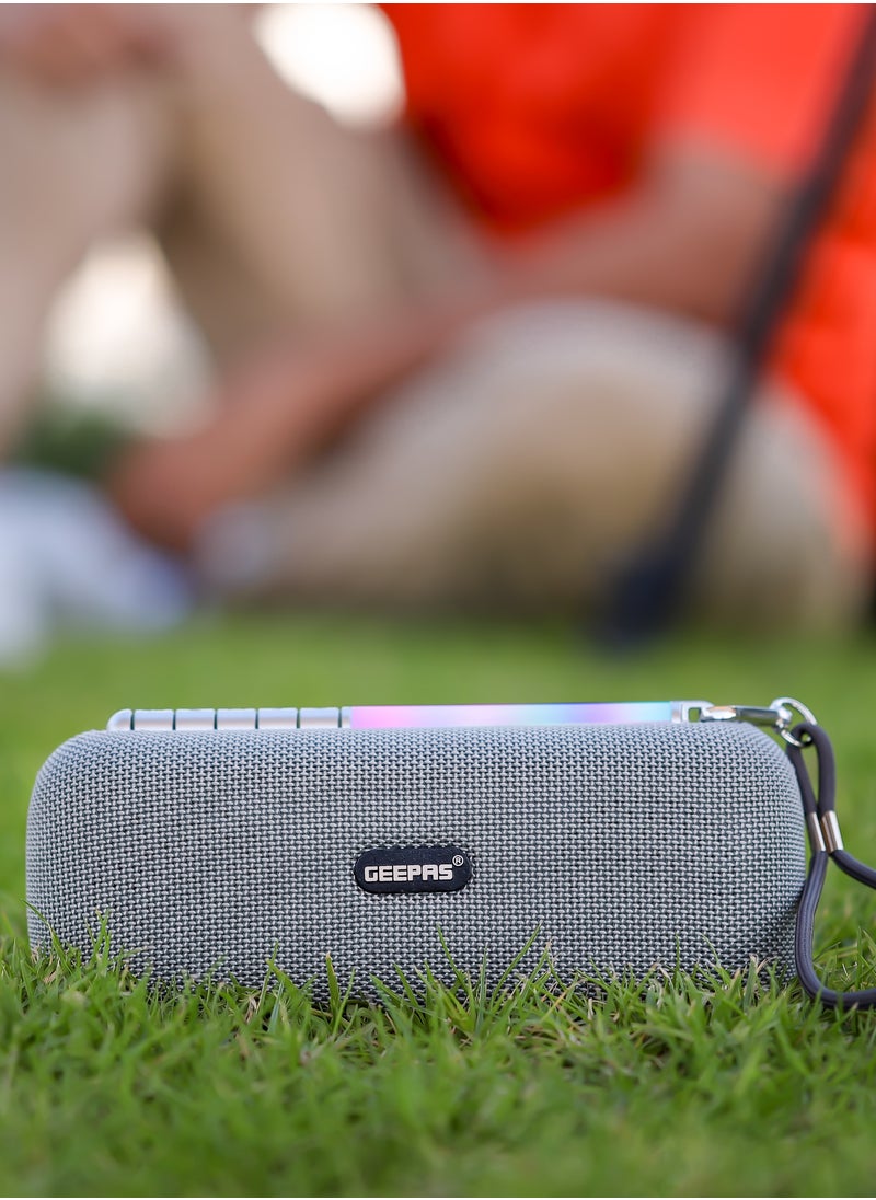 GEEPAS - Geepas Rechargeable Bluetooth Speaker GMS11172, Bluetooth, TWS Function and FM Radio, Lightweight and Portable Design, Hands-Free Calling, Grey, 2 Years Warranty - Image 1