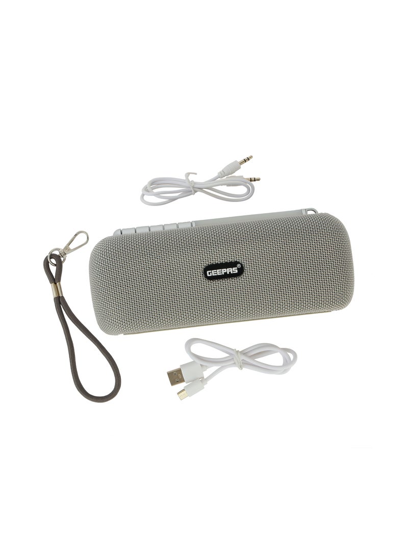 GEEPAS - Geepas Rechargeable Bluetooth Speaker GMS11172, Bluetooth, TWS Function and FM Radio, Lightweight and Portable Design, Hands-Free Calling, Grey, 2 Years Warranty - Image 1