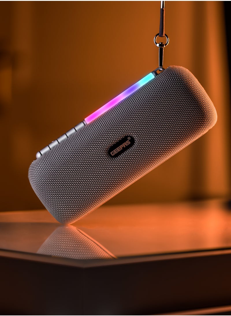 GEEPAS - Geepas Rechargeable Bluetooth Speaker GMS11172, Bluetooth, TWS Function and FM Radio, Lightweight and Portable Design, Hands-Free Calling, Grey, 2 Years Warranty - Image 1