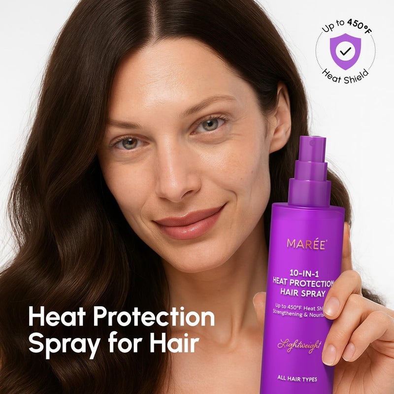 MAREE 10-in-1 Heat Protection Spray for Hair â€“ Heat Protectant for Hair with Keratin, Collagen & Argan Oil â€“ Frizz Control Hair Spray Women Care Product â€“ Anti Frizz Protector de Calor para el Cabello - Image 2