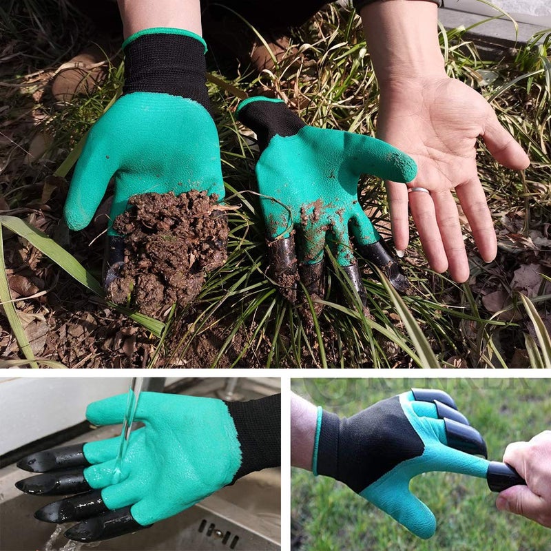 DCCPAA Garden Gloves with Claws 2 Pairsï¼ˆTwo Hands with Claws for Digging, Planting, Weeding, Seeding-Waterproof, Best Gardening Gifts for Men and Women-Purple+Green - Image 4