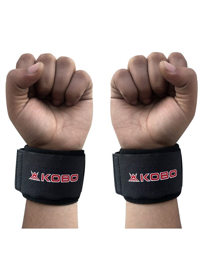 Kobo 3682 3682 Wrist Support Free Size with Adjustable Long Velcro (1 Pair), Free Size (Black)