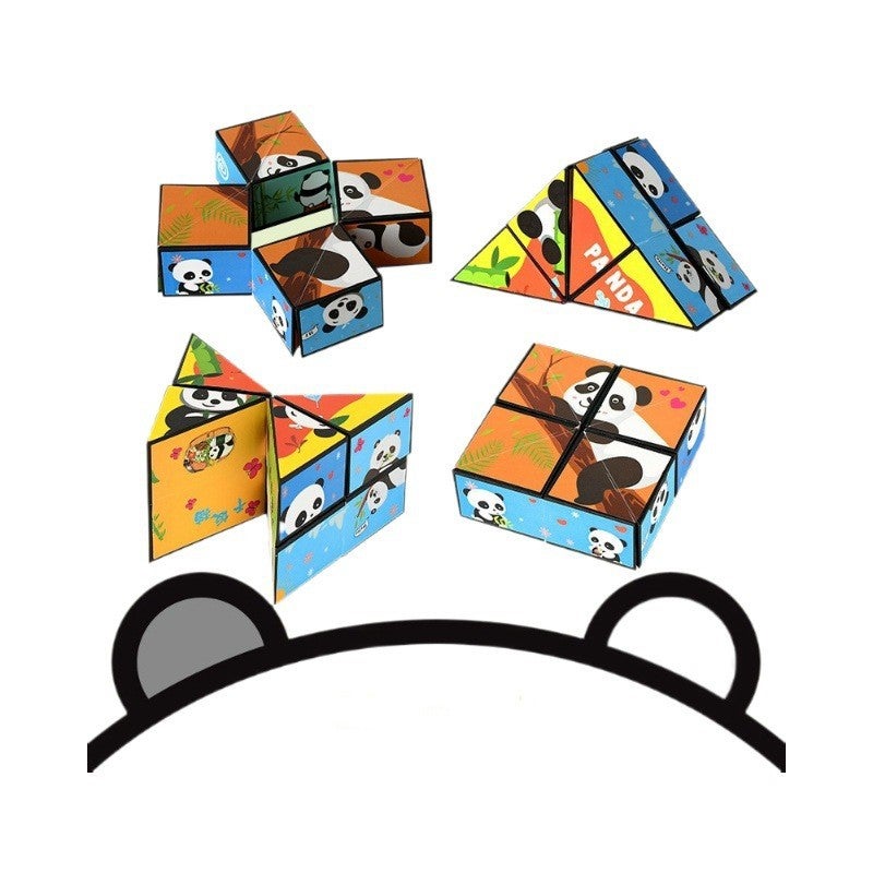 Shake The Same Panda Three-Dimensional Magic Cube Infinite 3D Magic Cube Explosion Decompression Children'S Educational Toys - Image 1