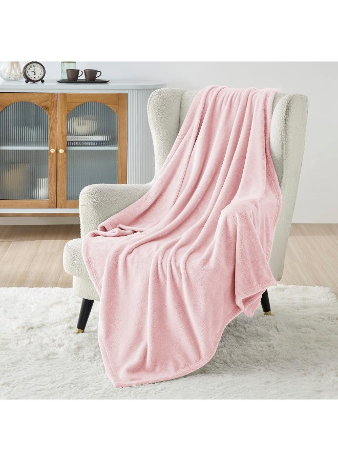 Bedsure Fleece Blanket Twin Blanket Pink - 300GSM Soft Lightweight Plush Cozy Twin Blankets for Bed, Sofa, Couch, Travel, Camping, 60x80 inches - Image 5