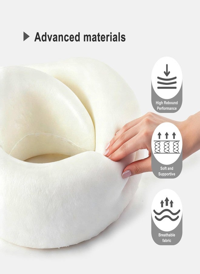 Travel Neck Pillow for Airplane, 100% Memory Foam Travel Pillow with Chin Support, Neck Pillow for Airplanes Car and Office, Soft Breathable Washable Cover, Grey - Image 4