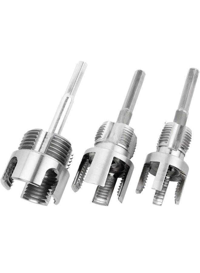 Wolfride 3Pcs Pipe Thread Cutting Tool, Integrated Internal & External Pipe Threading Tool PVC & Plastic Pipe Threader Kit 1/2" 3/4" 1" - Image 1