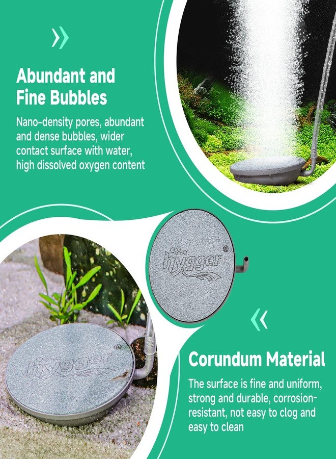 هايغر حجر تهوية لحوض السمك من هيجر، طقم حجر فقاعات لحوض السمك مقاس 2.3 بوصة، يُنتج فقاعات صغيرة جدًا، حجر تهوية عالي التركيز بقاعدة من الفولاذ المقاوم للصدأ، مناسب لأحواض السمك والزراعة المائية. - Image 2